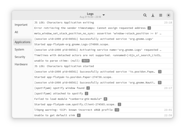 gnome-logs