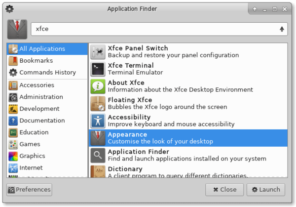 xfce4-appfinder